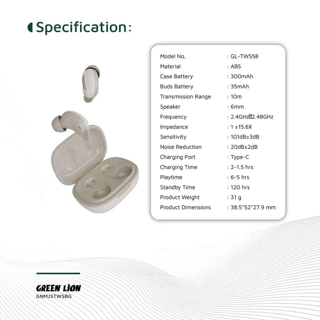 earbuds majestic true tws Green lion
