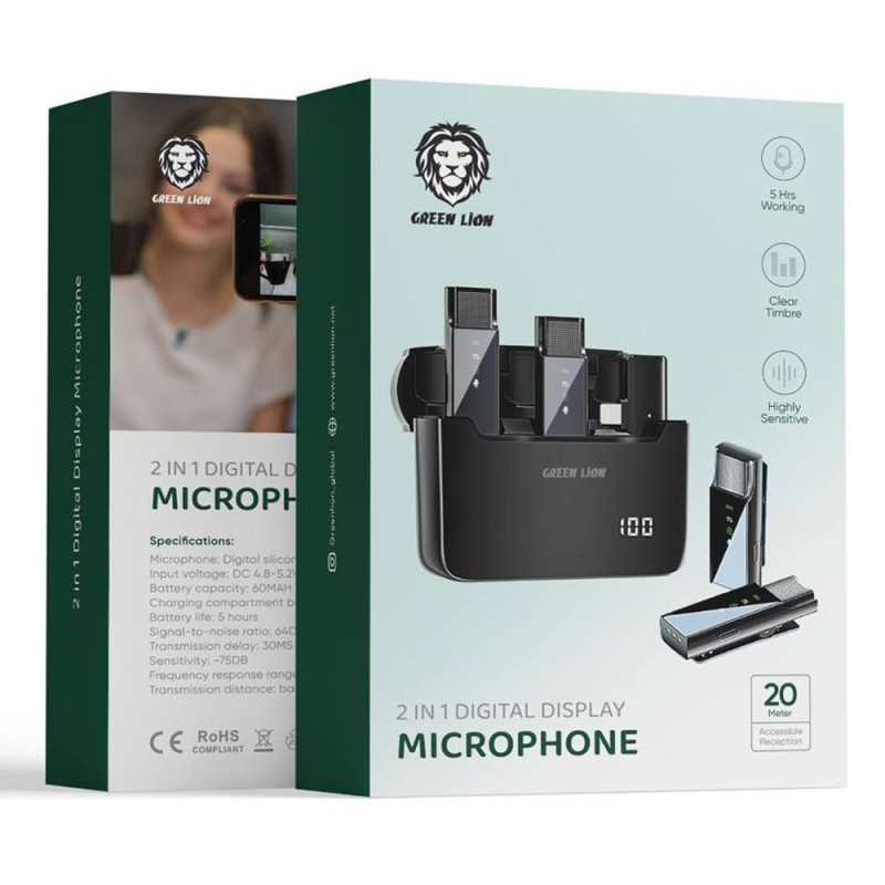 microphone 2in1 lightning Green lion