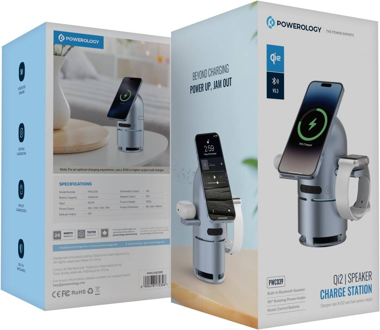 استند شارژ و اسپیکر پاورلوجی مدل Qi2