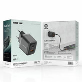 شارژر دیواری گرین لاین مدل Ultra Compact با فناوری GaN و پین اتحادیه اروپا (A+C 20W)